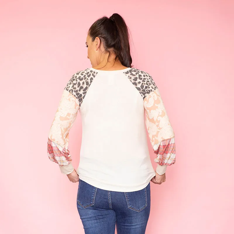 Rossa Raglan Sleeve Top (Peach)