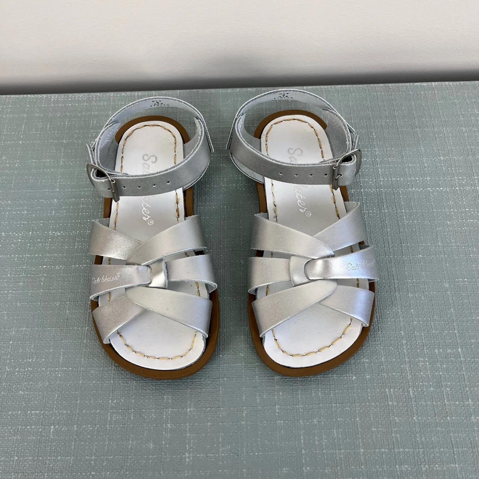 Saltwater Original Girls Silver Sandals 9