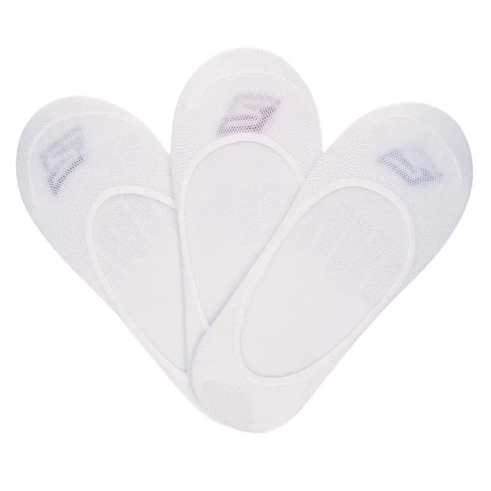 Skechers Large Microfibre Liner Non Show Socks Womens & Mens *3 Pack White and Black