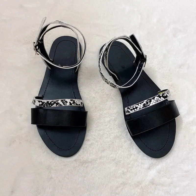 Snekeskin flat sandals