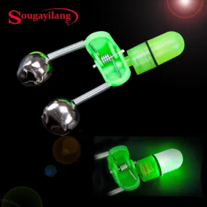 Sougayilang Fish Bite Alarm 10pcs/lot LED Light Carp Fishing Alarm Clip Alerter Fishing Bells for Fishing Rod Tackle