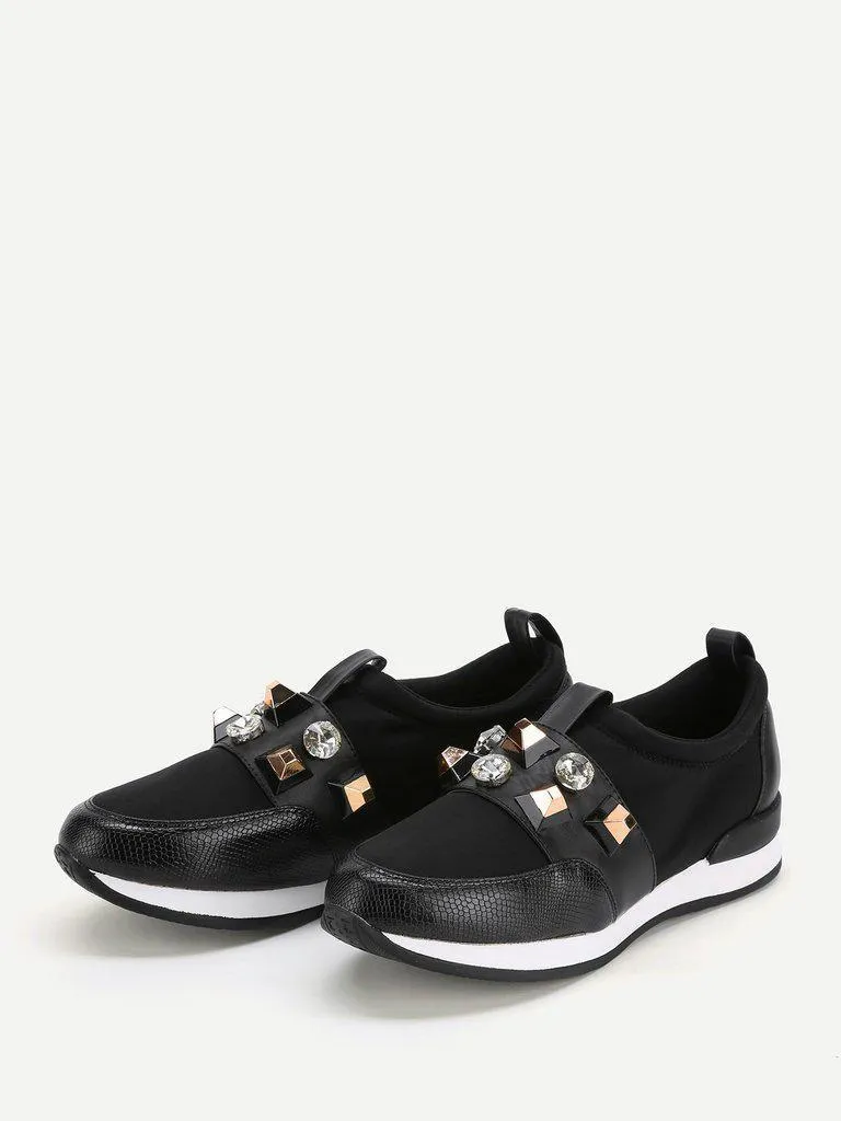 Studded Detail Low Top Sports Trainers