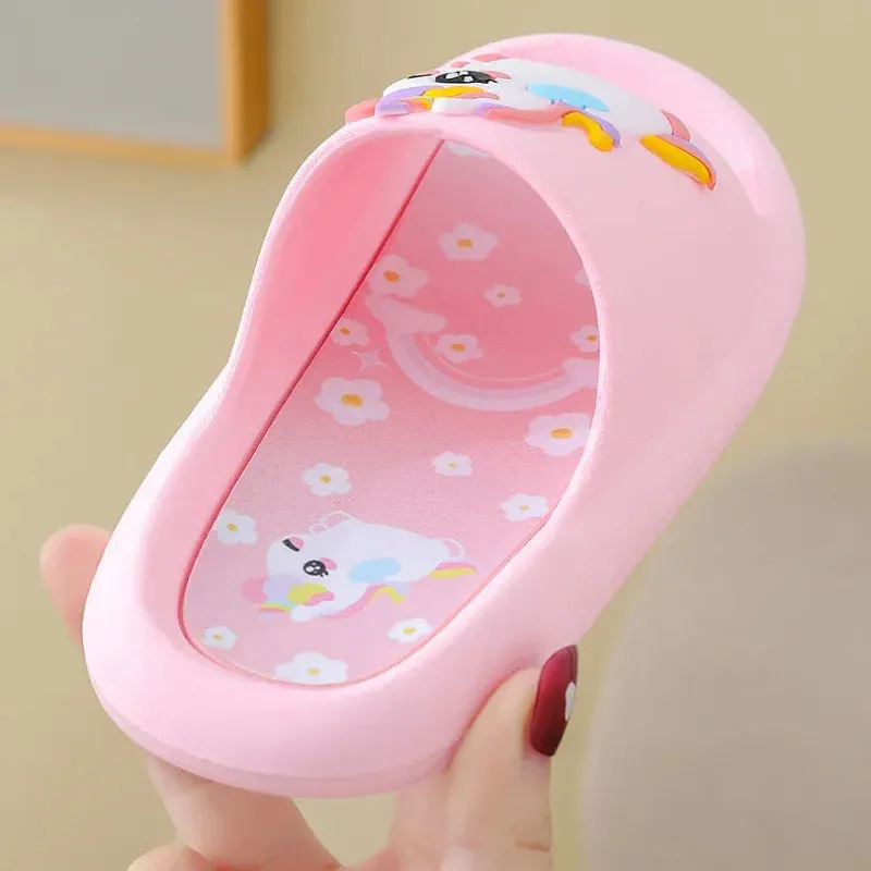 Summer Cartoon Children's Slippers Girl Unicorn Slipper Kids Cute Indoor Home Bathroom Shoes Boy Dinosaur Flip Flops Einhorn