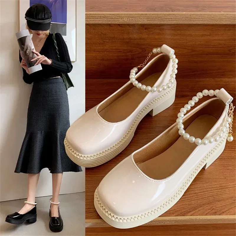 TAVIMART  -  Jk Uniform Lolita Pu Leather Women's Dress Shoes Elegance Female Sweet Girls Cosplay Anime Loli Black White Ol Ladies Fashion