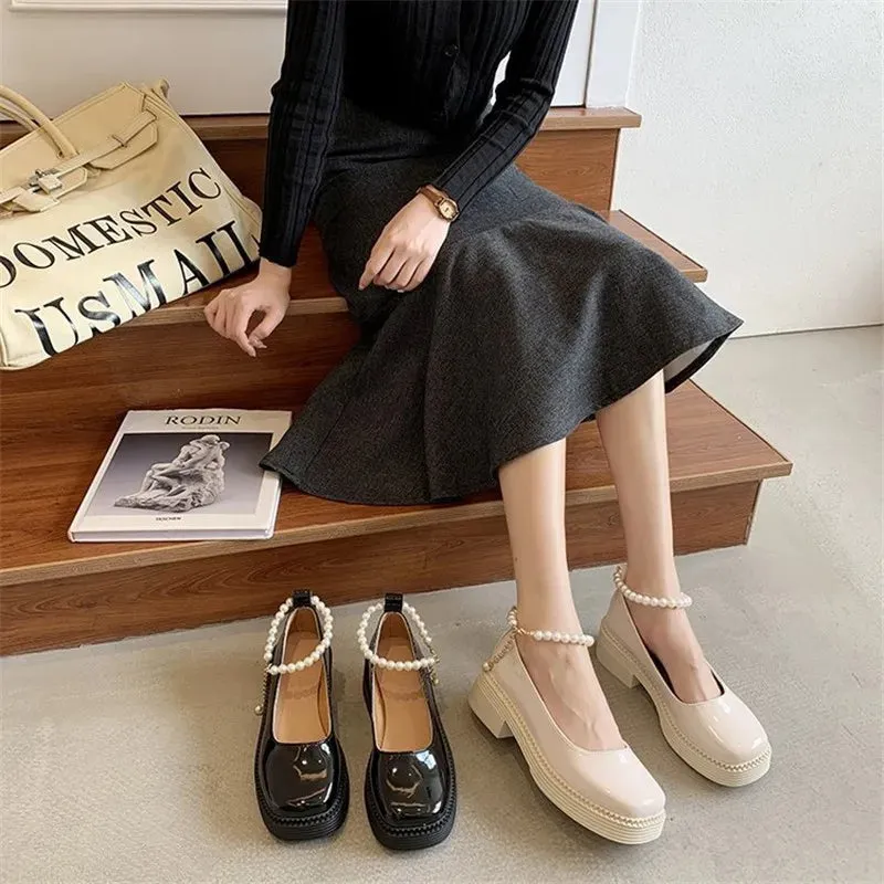 TAVIMART  -  Jk Uniform Lolita Pu Leather Women's Dress Shoes Elegance Female Sweet Girls Cosplay Anime Loli Black White Ol Ladies Fashion