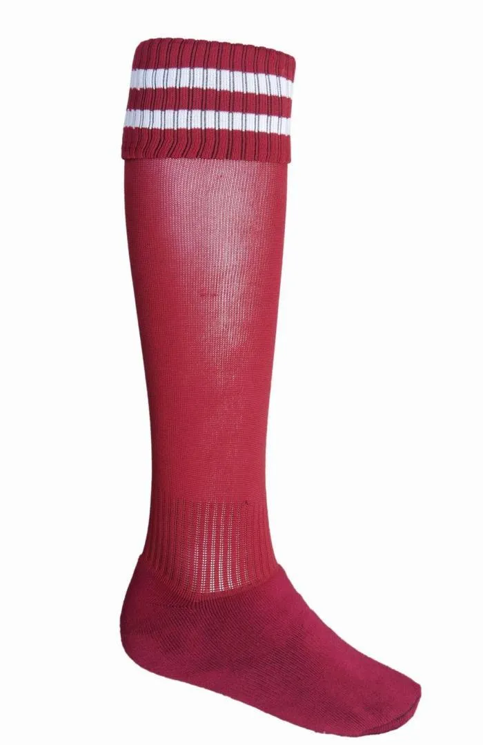 Team Sports Socks - Burgundy/White