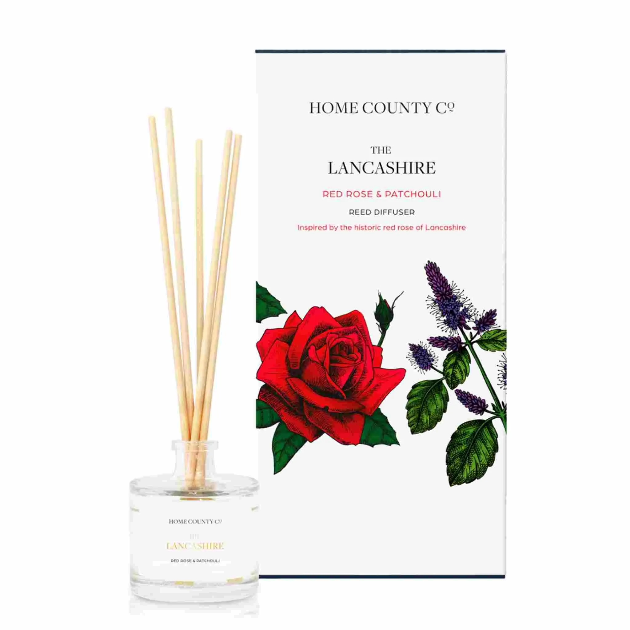 The Lancashire - Red Rose and Patchouli Reed Diffuser