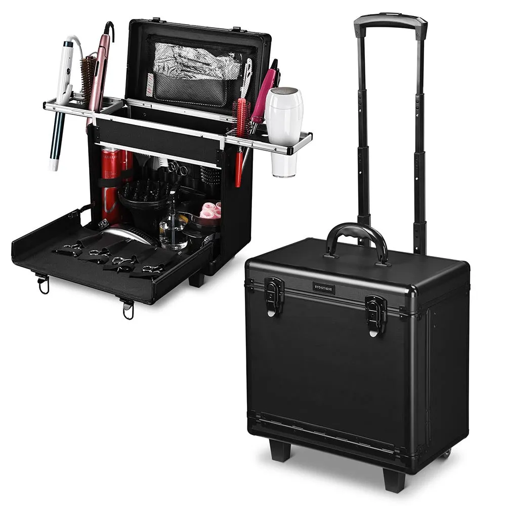 TheLAShop Rolling Hair Stylist Case Barber Case w/ Appliance Holder