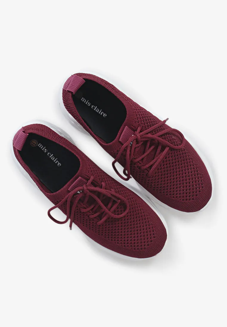 Turbo Mesh Chunky Streetwear Shoes - Maroon