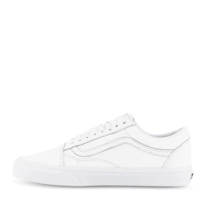 Vans Old Skool Adults Premium Leather White Unisex Clearance