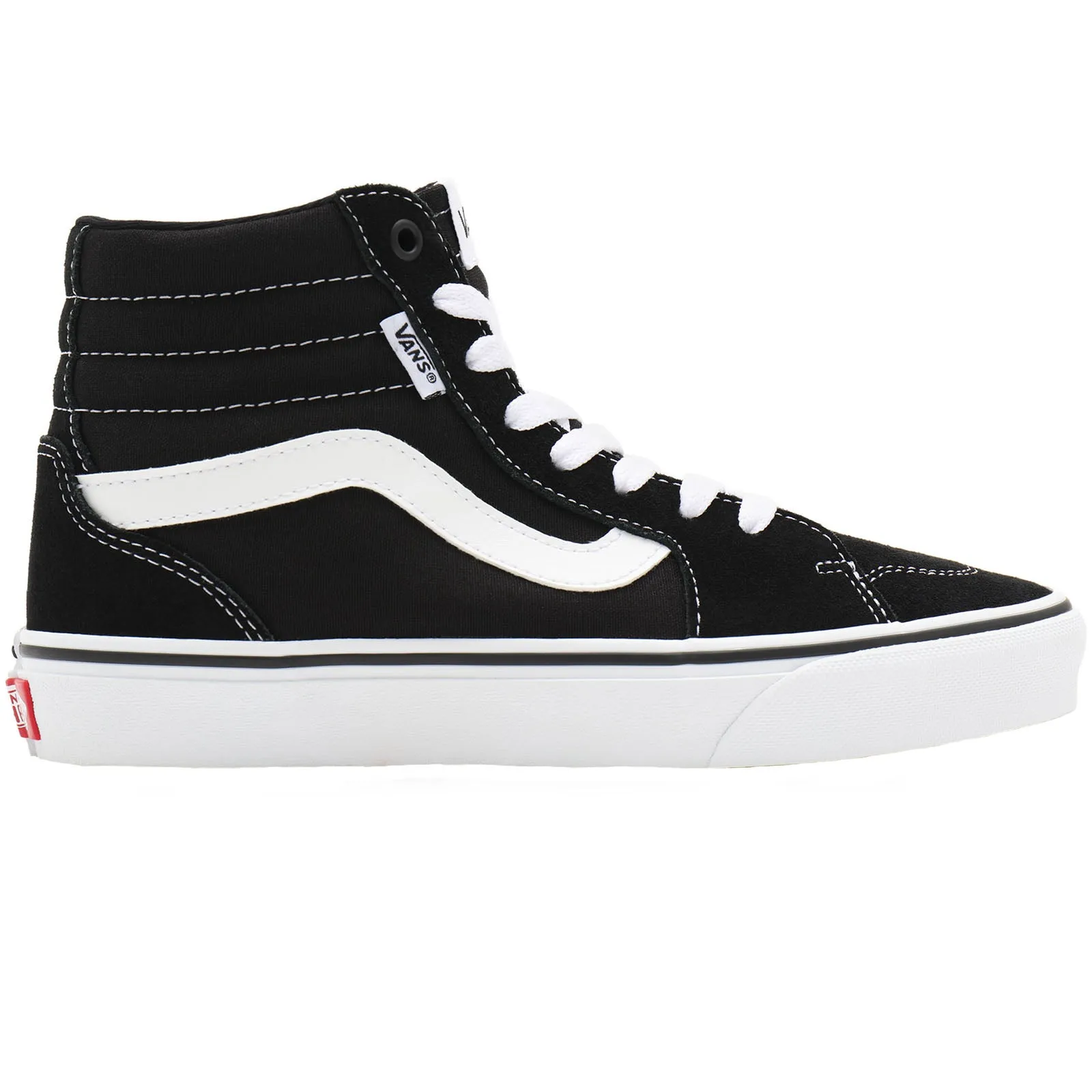 Vans Womens Filmore Hi Suede Canvas Trainers - Black/White