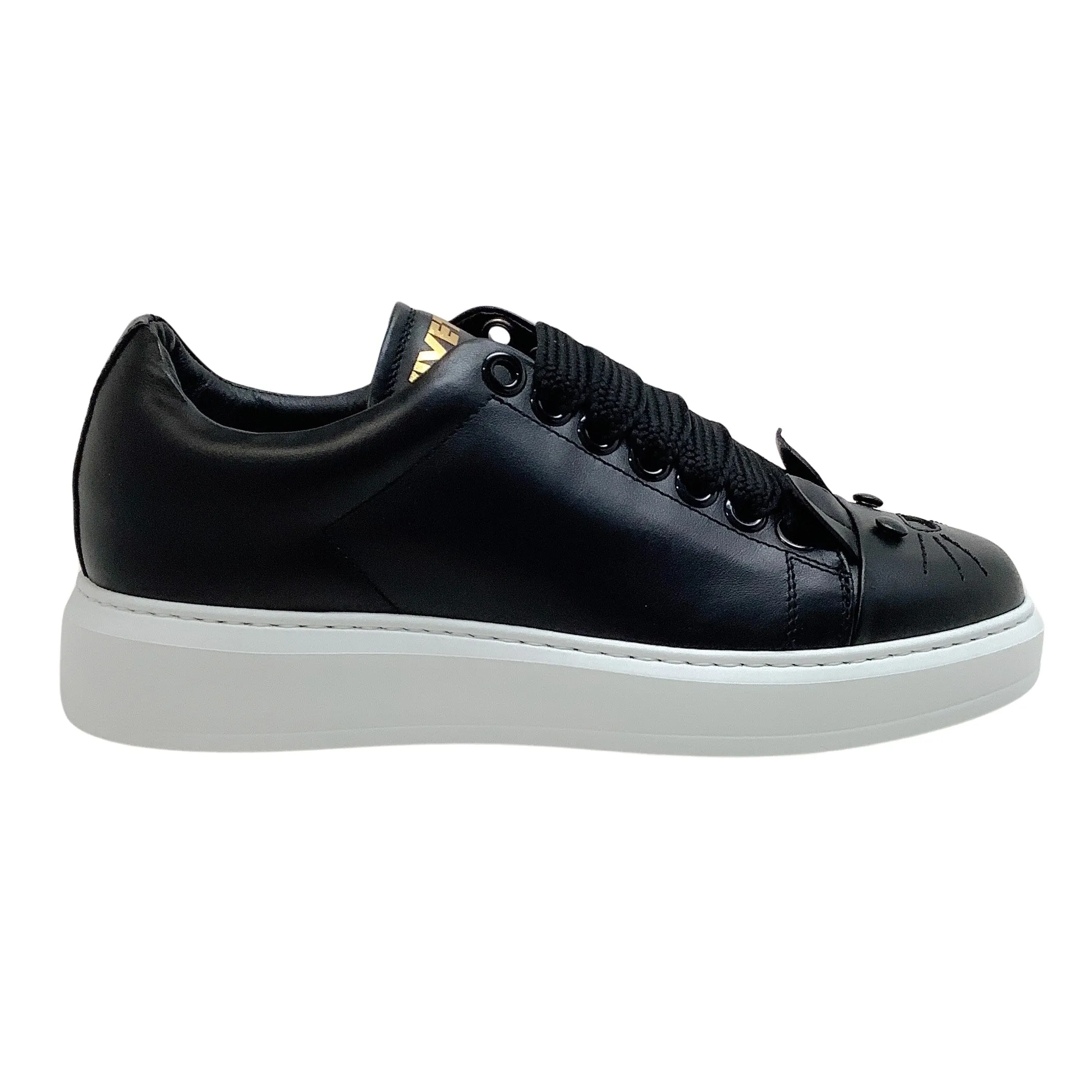 Vivetta Black Leather Cat Sneakers