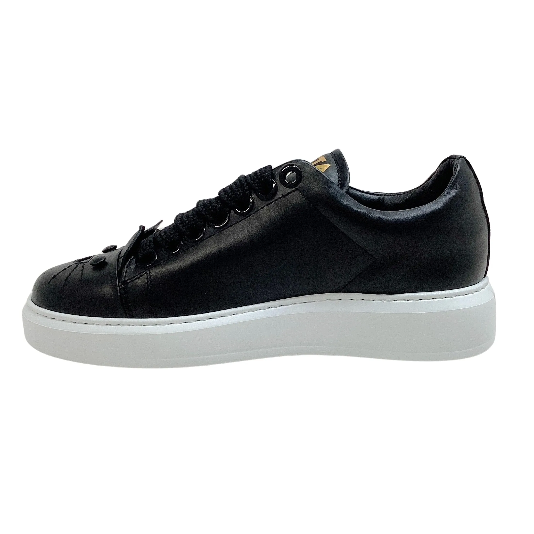 Vivetta Black Leather Cat Sneakers