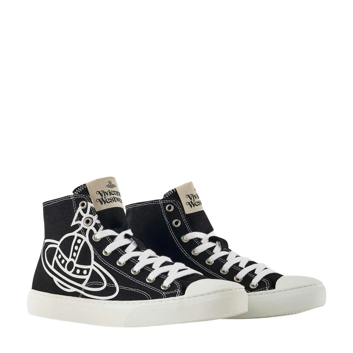 Vivienne Westwood Plimsoll Black High Top Trainers