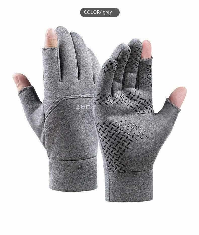 Warm With Velvet Waterproof Two Finger Men's Gloves