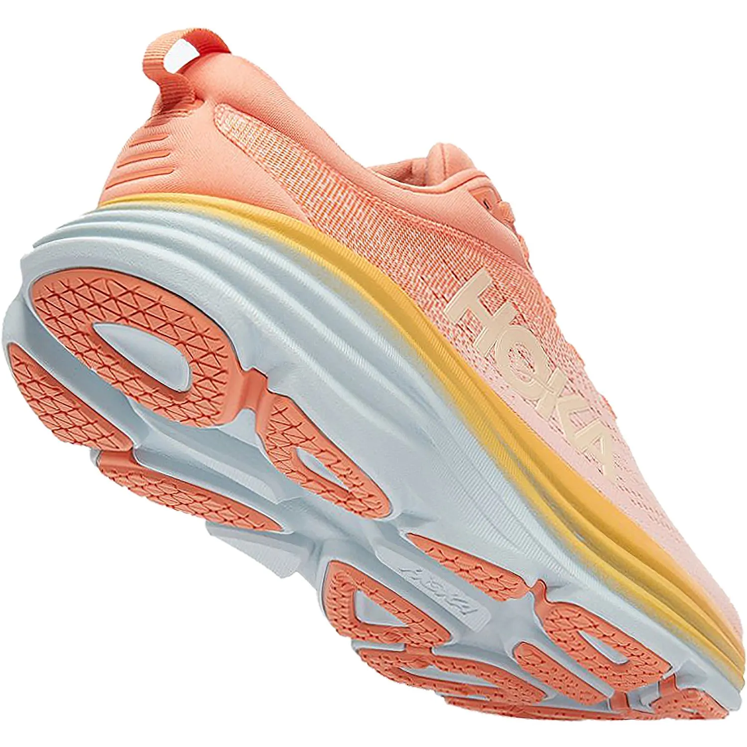 Women's Hoka One One Bondi 8 Shell Coral/Peach Parfait Mesh