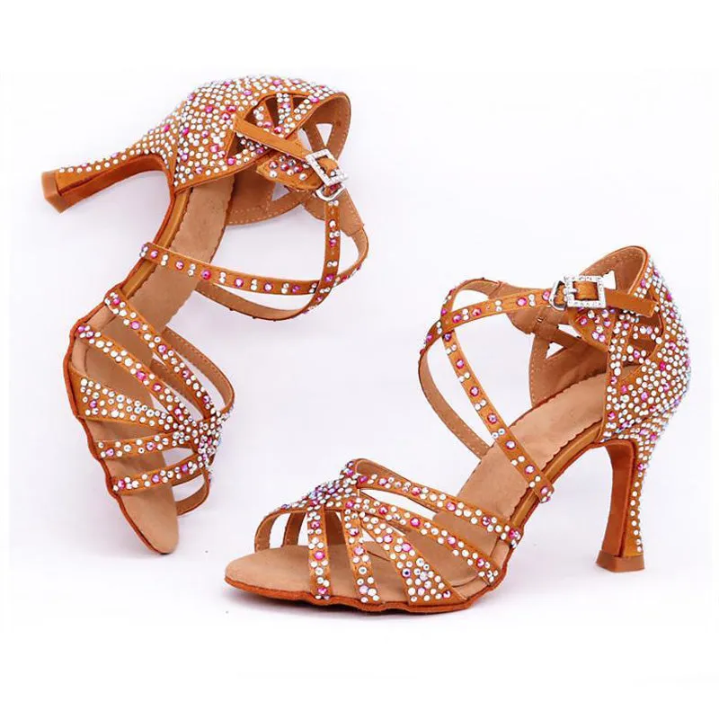 Women's Rhinestone Customized Heel Latin Dance Shoes Ballroom Dance Shoes Salsa Dance Shoes Dance Heels