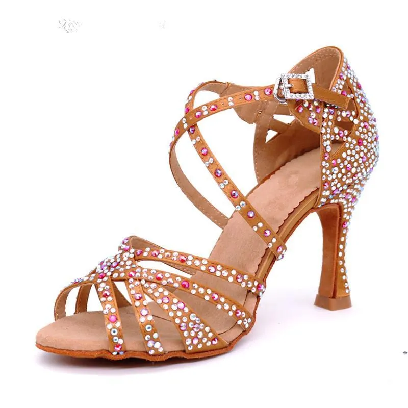 Women's Rhinestone Customized Heel Latin Dance Shoes Ballroom Dance Shoes Salsa Dance Shoes Dance Heels