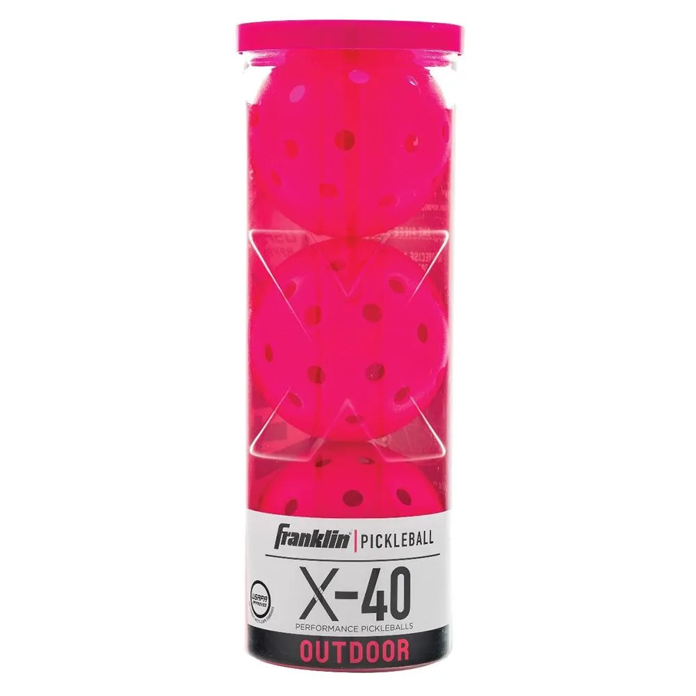 X-40 Outdoor Pickleballs 3 Pack Pink