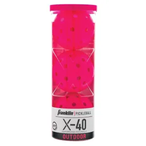 X-40 Outdoor Pickleballs 3 Pack Pink