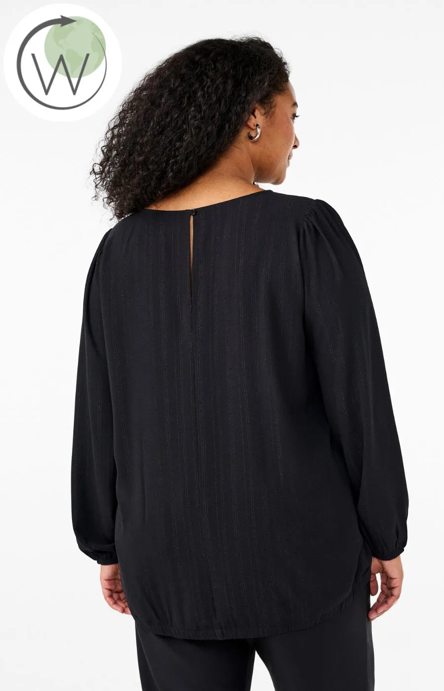 Zizzi Anni Blouse in Black Glitter